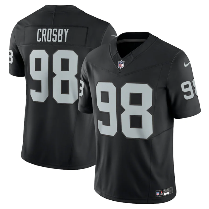 Las Vegas Raiders #98 Maxx Crosby Black 2023 F.U.S.E Vapor Untouchable Stitched Football Jersey